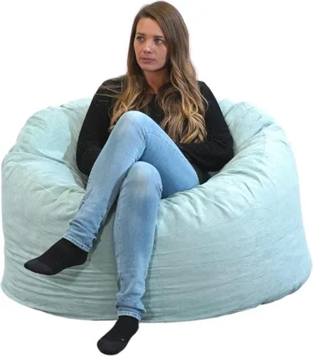 Sitzsack-Sessel XXL aus Cord 100 cm, Grün in grün von Bananair