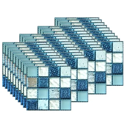 EasyLifestore Selbstklebende Wandfliesenaufkleber | 40 Stück Mosaik (10x10 cm) wasserdicht & schimmelresistent | Abziehbar für Badezimmer, Küche & Mietwohnung | DIY Renovierung ohne Kleber | Set 1
