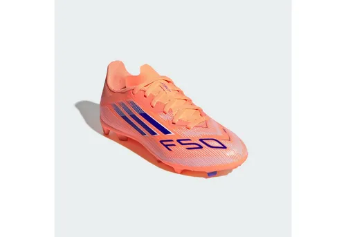 adidas F50 LEAGUE FG-MG J Fußballschuhe Kinder - Leichte Fußballschuhe für ultimative Beschleunigung; Fiberskin-Obermaterial und perforierte Zunge sorgen für kühlen Tragekomfort und optimale Passform.