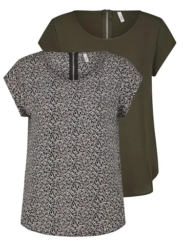 ONLY T-Shirt Damen ONLVIC Regular Fit 2er Pack