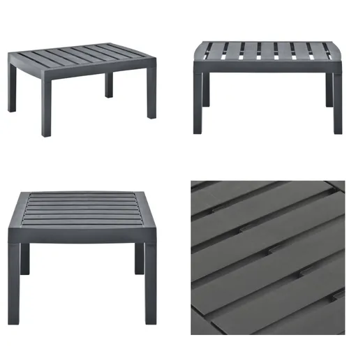 vidaXL Gartentisch Anthrazit 78x55x38 cm Kunststoff
