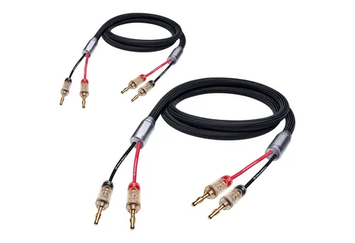 Oehlbach XXL Fusion Two B - High-End Lautsprecherkabel-Set - HiFi-Kabel mit Banana-Verbinder, Made in Germany; Maßgeschneiderte Klangqualität mit 24 kt. vergoldeten Kontakten für herausragende Signalübertragung und dynamisches Klangbild.