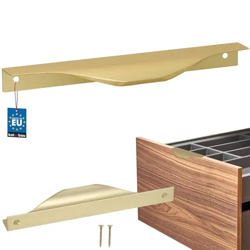 KOTARBAU® Möbelgriff Möbelgriffe Schrankgriffe 160/180 mm ZnAl Küchengriffe Gold Griffe Möbel Türgriff Profilgriff Türgriffe Küche Schubladengriffe Griffe für Küchenschränke Modern