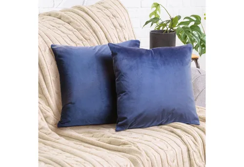 Cozyor Kissenbezug Samt Kissenhülle in diversen Größen & Farben, Sofakissen Bezug, (2 Stück), dunkelblau Ocean, weiches Samtkissen 40x40 cm mit Reißverschluss