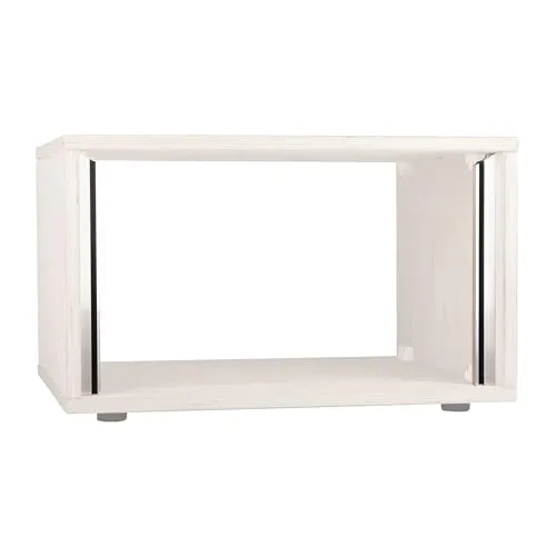 Höhenverstellbares 6HE Studiorack, 18mm Multiplex, Weiß, Bausatz mit Aluminium-Schienen, 530mm Breite, 450mm Tiefe, 305mm Höhe, inkl. Rackschrauben und Füßen, Ideal für Studio-Equipment