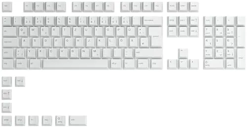 Glorious GPBT Keycaps - 115 PBT Tastenkappen, ISO, DE-Layout, Arctic White - Hochwertige 115 PBT Tastenkappen im Arctic White Design, ideal für mechanische Tastaturen, abriebfest und perfekt für GMMK und GMMK Pro.