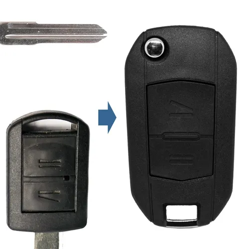 Klapp Schlüssel UMBAU Auto Schlüssel HU46 für Opel Corsa Meriva Combo Tigra