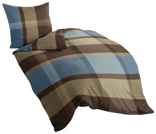 Bierbaum Bettwäsche 4942, Fein-Biber, Designed in Germany, Komfortgröße, Mokka, 155 x 220 cm