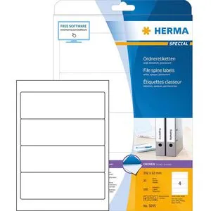 Herma Special 5095 Ordner-Etiketten 61 x 192 weiß, 100 Stück