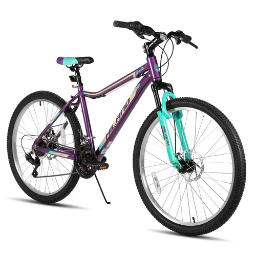 Hiland Damen Mountainbike 26 Zoll – Aluminiumrahmen mit 18 Gängen - Vielseitiges Damen-Mountainbike mit leichtem Aluminiumrahmen und mechanischen Scheibenbremsen für zuverlässige Kontrolle auf jedem Terrain. Ideal für Abenteuer und den Alltag.
