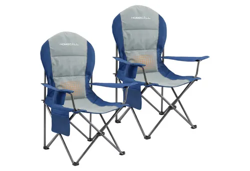Homecall Campingstuhl Faltbar 150kg Belastbar mit Lendenwirbelstütze - 2 Stück Rot - Der faltbare Campingstuhl überzeugt mit einer hohen Rückenlehne (108 cm) und gepolsterter Sitzfläche für besten Komfort. Stabil und langlebig, ideal für Garten, Picknick oder Camping. Einfach und schnell aufklappbar, perfekt für unterwegs.
