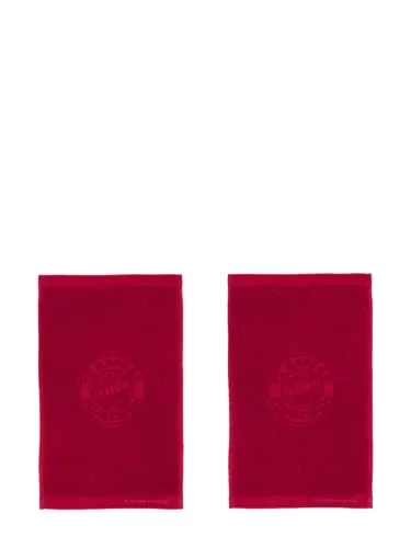 FC Bayern München Gästehandtuch 2erISet 30 x 50 cm (Bordeaux) I Weich & saugfähig aus 100% Baumwolle mit Vereinswappen I Offiziell lizenziert