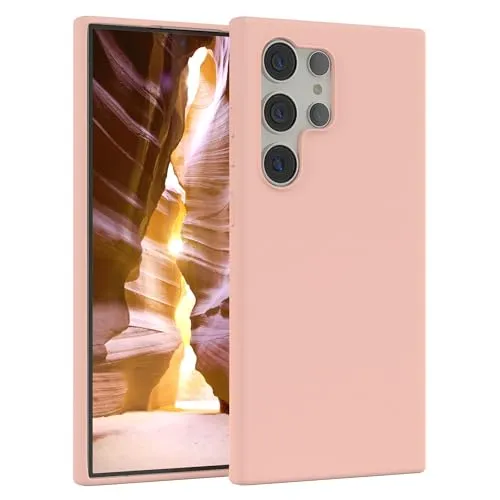 EAZY CASE Premium Silikon Handyhülle kompatibel mit Galaxy S24 Ultra Slimcover mit Kameraschutz und Innenfutter, Silikonhülle, Schutzhülle, Bumper, Handy Case, Hülle, Softcase, Rosa