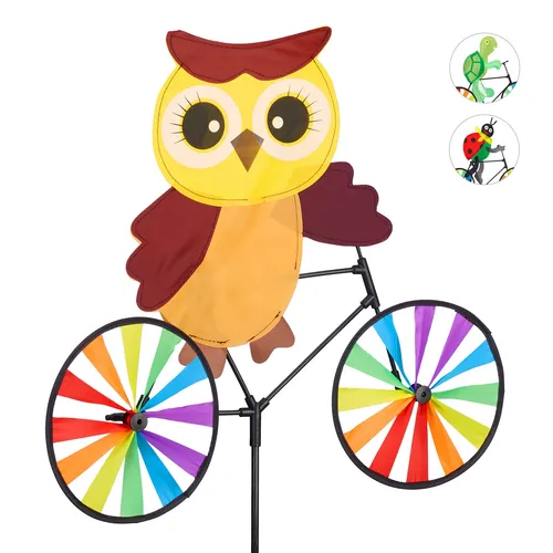 2x Windrad Balkon Eule Garten Windrad Kinder Blumenstecker draußen Gartenstecker