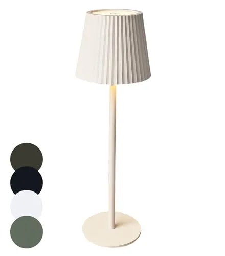 Coen Bakker LED Tischlampe dimmbar mit Touch IP44 Lampe USB 3 Lichtfarben für Innen & Außen 27,5 x 9,5 cm Tischleuchte Klein, Farbe:Sand