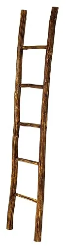 Kobolo Dekorative Dekoleiter aus geflammten Tanoak Holz 167 cm