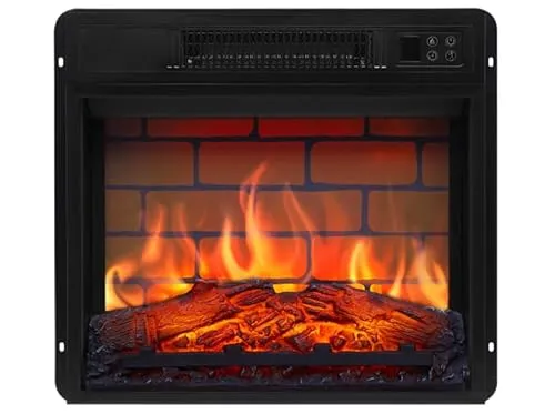 ArtiFlame AF18B Elektrischer Kamineinsatz, 13 cm Tiefe, LED-Flammeneffekt, Heizung bis 30 m², Fernbedienung, Schwarz