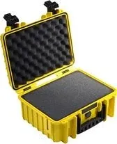 B W Transportkoffer Outdoor Typ 3000 - Gelb, wasserdicht IP67, individuell anpassbar mit Würfelschaum, bruchsicher und unverwüstlich für maximale Sicherheit auf Reisen