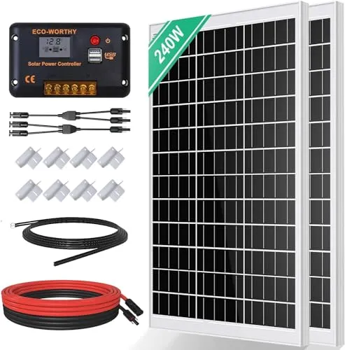 ECO-WORTHY Monokristallines Solarpanel Kit 240 W von ECO-WORTHY