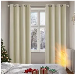 Deconovo Verdunkelungsvorhang Beige 2er Set in beige von Deconovo