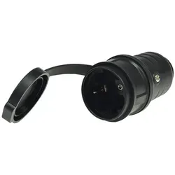 ChiliTec Schutzkontakt Gummikupplung für Außen 250 V/16 A IP44 schwarz (Bulk)