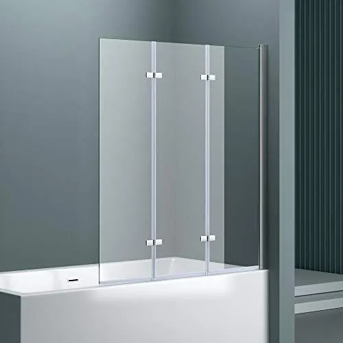 doporro 130x140 cm Design-Duschwand für Badewanne - Faltwand aus ESG-Sicherheitsglas - Elegante Duschabtrennung für Badewannen mit 180° Schwenkfunktion. Aus 6mm ESG-Sicherheitsglas und mit praktischer NANO-Beschichtung für einfache Reinigung. Ideal für jeden Badezimmerstil.
