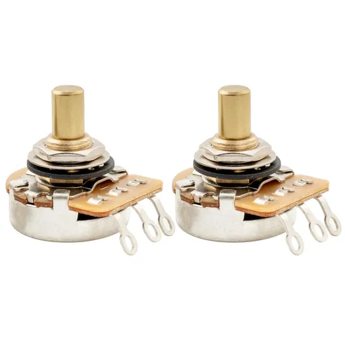 Musiclily Pro 2Pcs A250K Brass Inch Solid Shaft Audio Taper Guitar Potentiometer