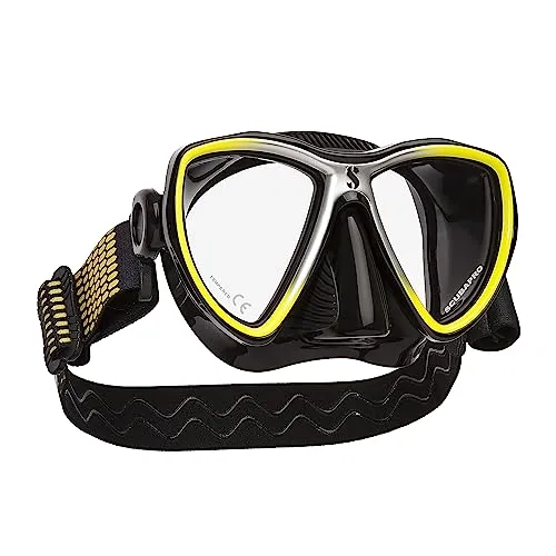 Scubapro Synergy Mini Mask BLK/YEL-SLV Atemregler für kaltes Wasser, Unisex, Erwachsene, Schwarz/Gelb/Silber, Einheitsgröße