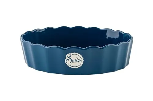 Sallys Stoneware Ofenform oval 24,5 x 18,5 cm x 6,5 cm - Auflaufform aus natürlichen Materialien, kratz- und schnittfest (Night Blue)