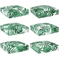 vidaXL Sitzauflage Palettenkissen 6er Set Blattmuster - Outdoor Auflagen für Garten und Terrasse, wasserabweisend und stylish, ideal für entspannte Momente im Freien.