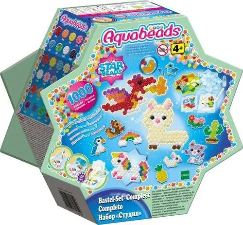 Aquabeads Starter Set (31601) - Bastelset für kreative Kinder, enthält alles für funkelnde Perlenkunst und fördert die Feinmotorik.