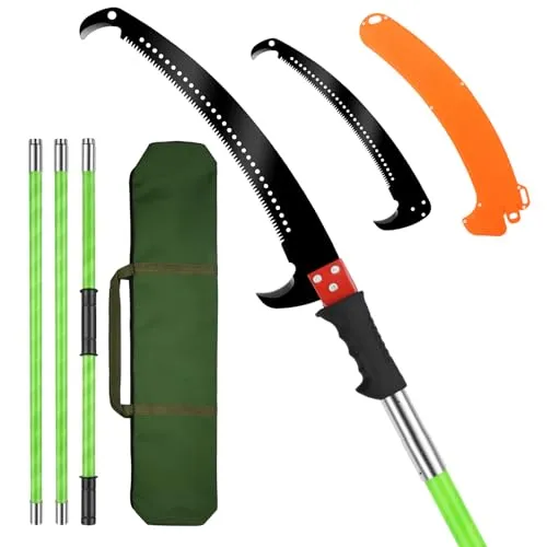 Teleskop Astsäge 4m Teleskop Astschere: Einstellbare Länge Astsäge Teleskop, Handsäge Baumsäge mit Tragetasche für Astungsarbeiten und Baumpflege