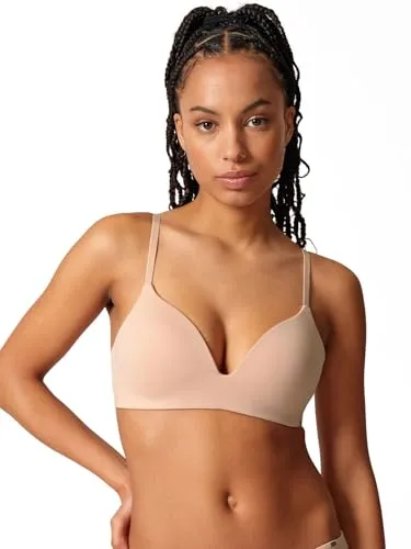 SKINY Damen Da. Triangel gepaddet BH, verdunkelnd, beige, 80B - Funktionsunterwäsche, bügelloser Triangel-BH mit Polsterung und feiner Spitze, ideal für optimalen Tragekomfort und individuelle Anpassung.