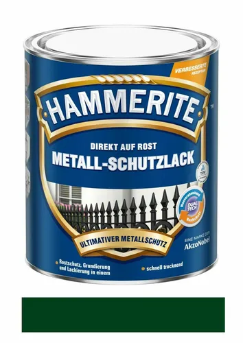 Hammerite Metallschutzlack Glänzend Dunkelgrün 750ml - Metallfarben, direkt auf Rost anwendbar, hochgradig witterungs- und UV-beständig für zuverlässigen Rostschutz.