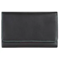 mywalit Leder Damen Geldbörse Medium Tri-fold mit Außenreißverschluss - 363-4 - Black Pace - Damen-Geldbörsen mit 10 Kreditkartenfächern und extra Münzfach, ideal für Ordnung und Stil im Alltag.