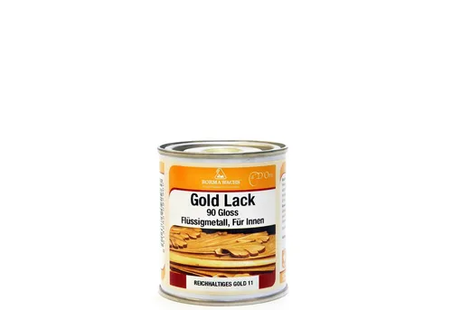 BORMA Lack Goldlack, Hochglänzender Goldeffektlack – wetterfest & UV-beständig