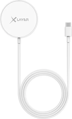 Xlayer Ladegerät MagFix Pro Magsafe Wireless Charging Pad kompatibel 15W Weiß