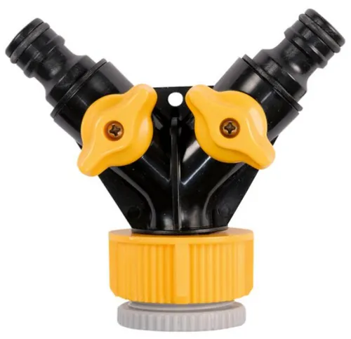 2-Wege-Verteiler Für Gartenschlauch Absperrventil Garten Bewässerung 1