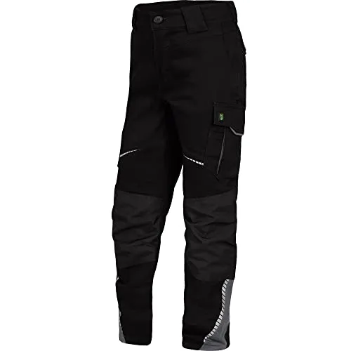 Leibwächter Flex Line Kinder-Bundhose schwarz-grau 146/152 - Arbeits- & Schutzkleidung mit reflektierenden Details für hohe Sichtbarkeit, verstellbarem Bund und strapazierfähigem Material für maximale Bewegungsfreiheit und Langlebigkeit.