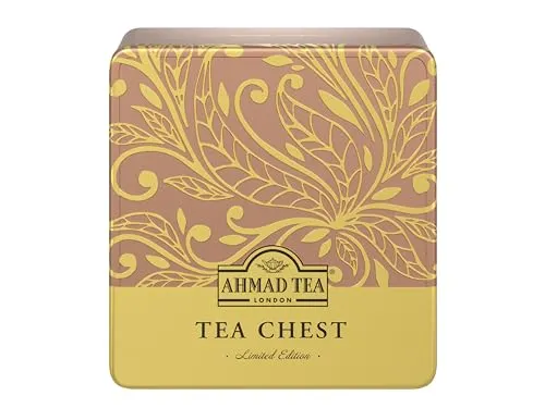 Ahmad Tea - Tea Chest - Geschenkdose mit Schwarz- und Grüntees - Earl Grey, English Tea No 1, English Breakfast, Grüner Tee - Einzeln verpackt und aromaversiegelt - 40 Teebeutel