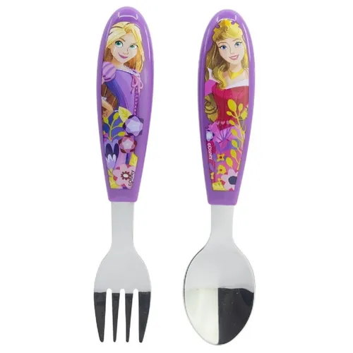 Disney Princess Kinderbesteck Set 2-teilig – Löffel & Gabel mit Motivgriffen