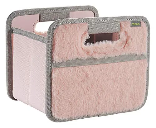 meori Faltbox Mini in Rosé/Plüsch – Kleine Klappbox mit Griffen – Geschenkidee und Allzweck Aufbewahrungslösung - A100664 - 16,5 x 12,5 x 14 cm