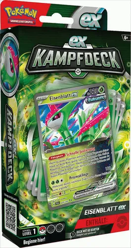 Pokémon-Sammelkartenspiel: Kampfdeck Eisenblatt-ex - sofort spielbares Deck mit 60 Karten, inklusive Deckbox und Strategieanleitung für spannende Duelle