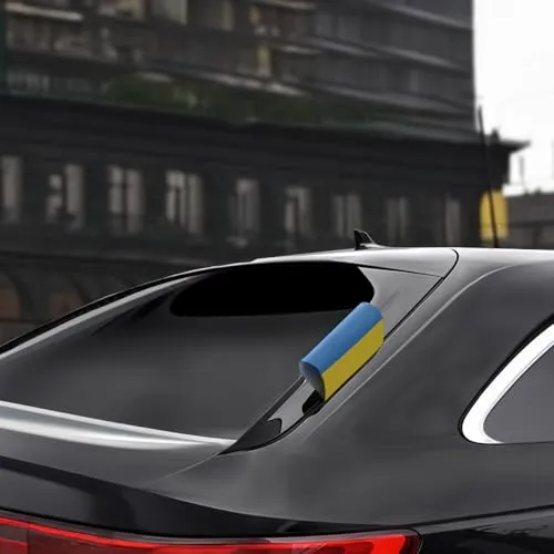 EM 2024 Fußball Autofahne 15x10 cm Etikett Car Label verschiedene Länder Nationalmannschaft Flag Banner National Soccer Team (Ukraine)