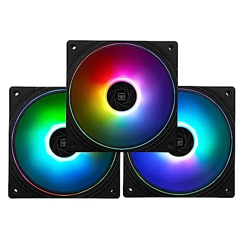 Thermalright TL-S12-S CPU-Lüfter 120mm Gehäuselüfter ARGB,dünne Blende Lichteffekt, 4pin PWM-Anschluss leiser Computerlüfter mit S-FDB-Lager, bis zu 1500RPM Kühlerlüfter (3er Pack)