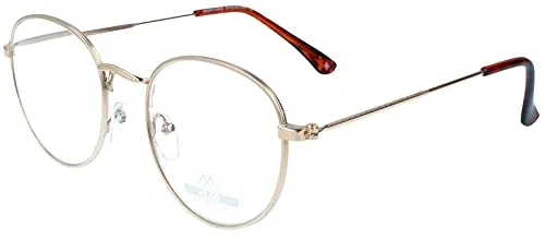 Montana - Lesebrille, rund, BLF54A, speziell für Bildschirme, vergoldet, Unisex, mit Behandlung gegen blaues Licht – Lupe: +1,0