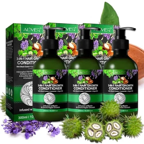 P-BEAUTY 3in1 Conditioner & Spülung 3x300ml - mit Rizinus, Lavendel & Arganöl – regenerierend für die Kopfhautpflege, stimuliert Haarwachstum & schützt vor Spliss - wirkt sättigend