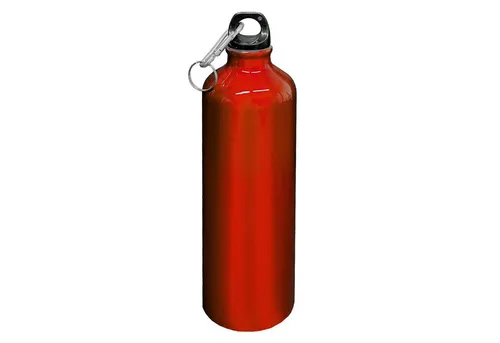 HAC24 Trinkflasche Aluminium Wasserflasche Alu Sportflasche Fahrradflasche Aluflasche, 0,75l, mit Karabiner