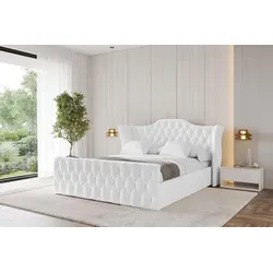 ALTDECOR Polsterbett ZORAN-Z 160x200 mit Bettkasten in Weiß - Modernes Polsterbett mit Stauraum – elegantes Design und hoher Komfort. Ideal für stilvolle Schlafzimmer, mit bequemem Kopfteil und praktischem Stauraum für Bettwäsche und mehr.