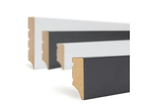 HEXIM Sockelleisten 35x12mm schwarz MDF foliert in schwarz von HEXIM